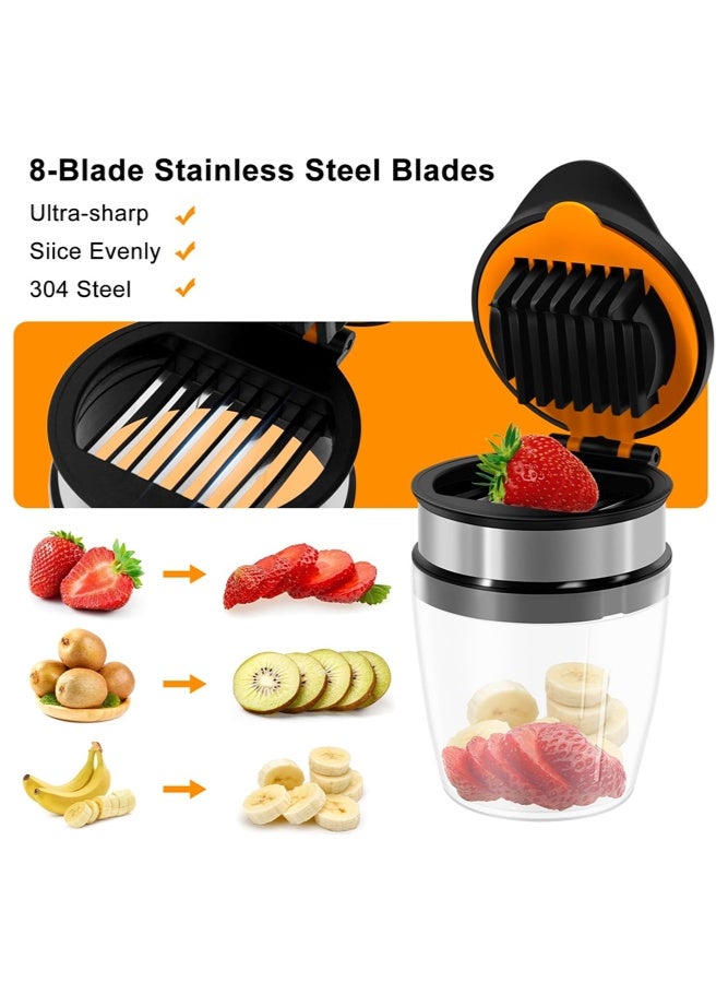 SHABILI Compact Fruit Slicer Cup for Soft Fruit and Eggs, Stainless Steel Kitchen Slicing Tool for Home Use, Speed Fruit Slicer with Detachable Cup Slicer, Slicer Fruit Cutter and Strawberry Slicer - Image 3